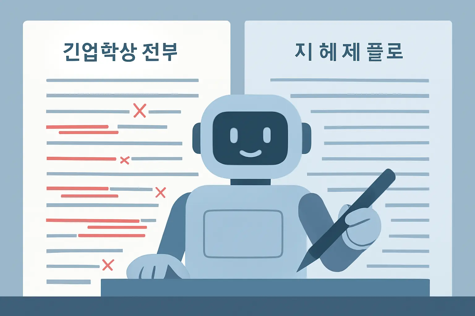 AI 논문 윤문 도구가 번역투 문장을 학술 문체로 교정하는 과정 도식