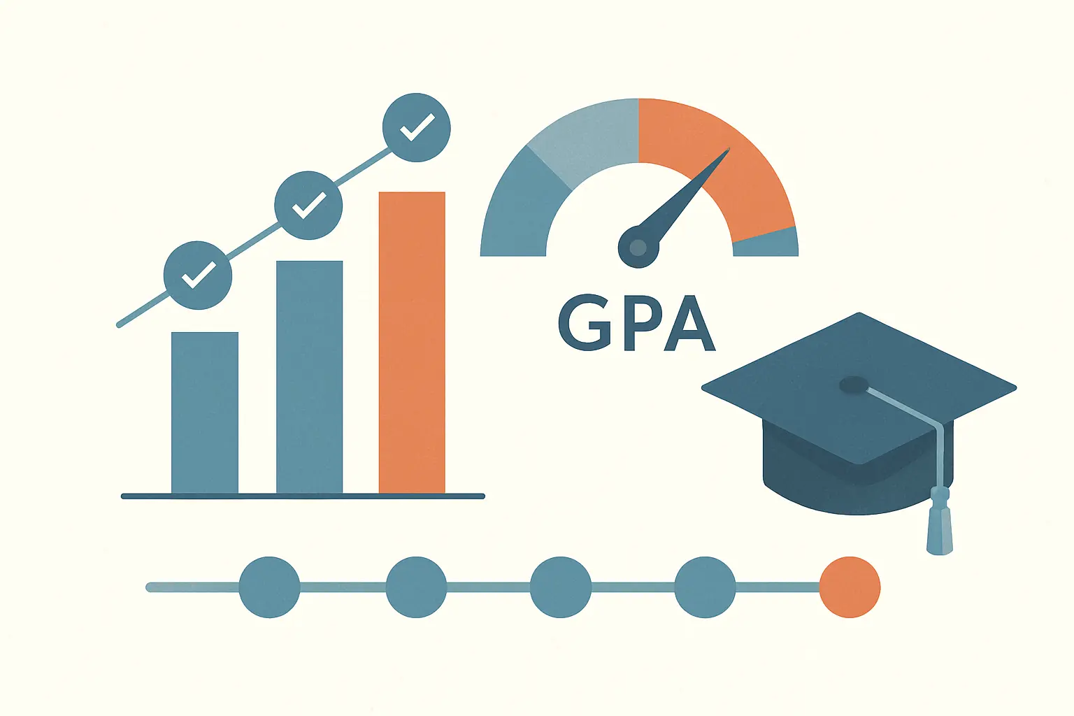 석사 과정 이수학점 및 GPA 기준 — 일반대학원 24학점·전문대학원 36학점 이상, 성적 평점 3.0/4.5 졸업 요건 비교 일러스트