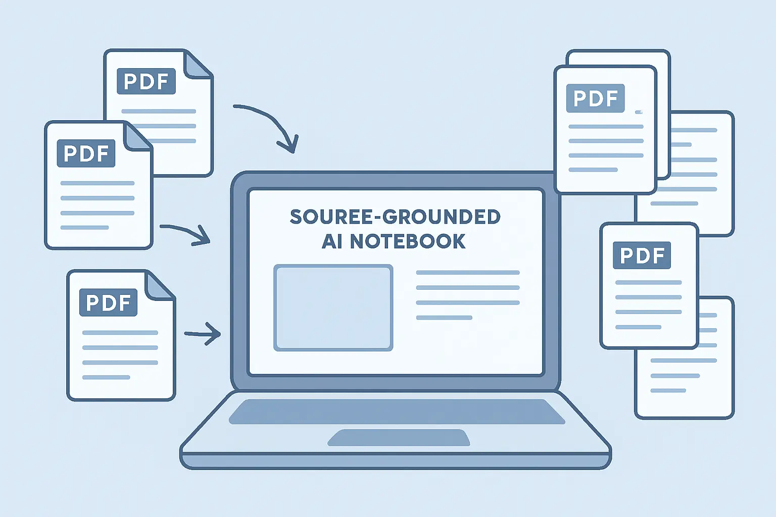 여러 개의 논문 PDF 파일이 노트북LM 화면에 업로드되어 정리되는 모습